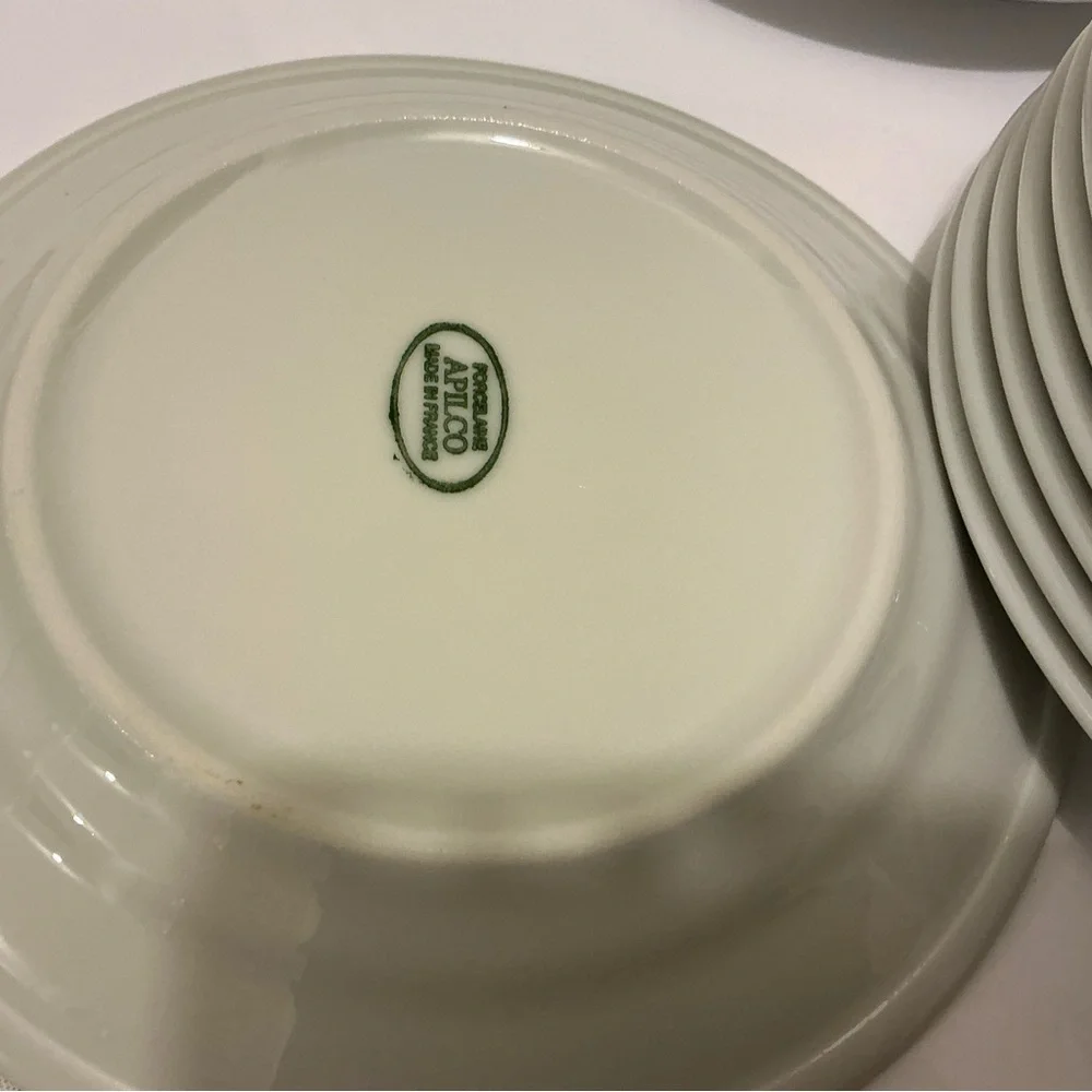 Apilco France white porcelain appetizers 6.5” set of 5  Plates. G26